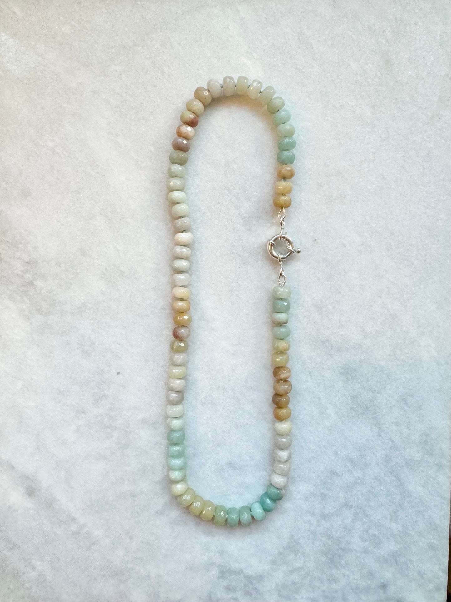 Flower Amazonite Hand Knotted Necklace