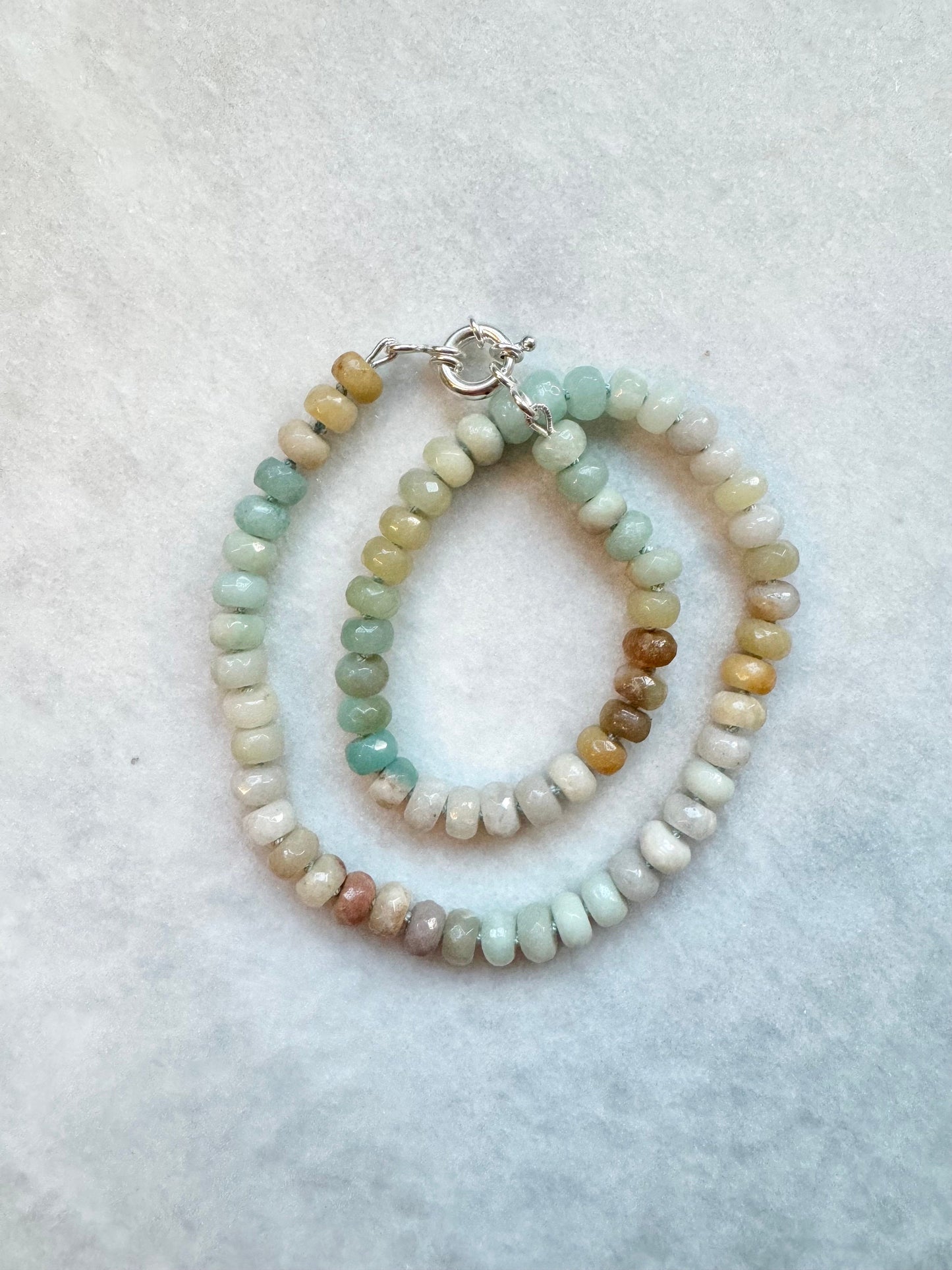 Flower Amazonite Hand Knotted Necklace