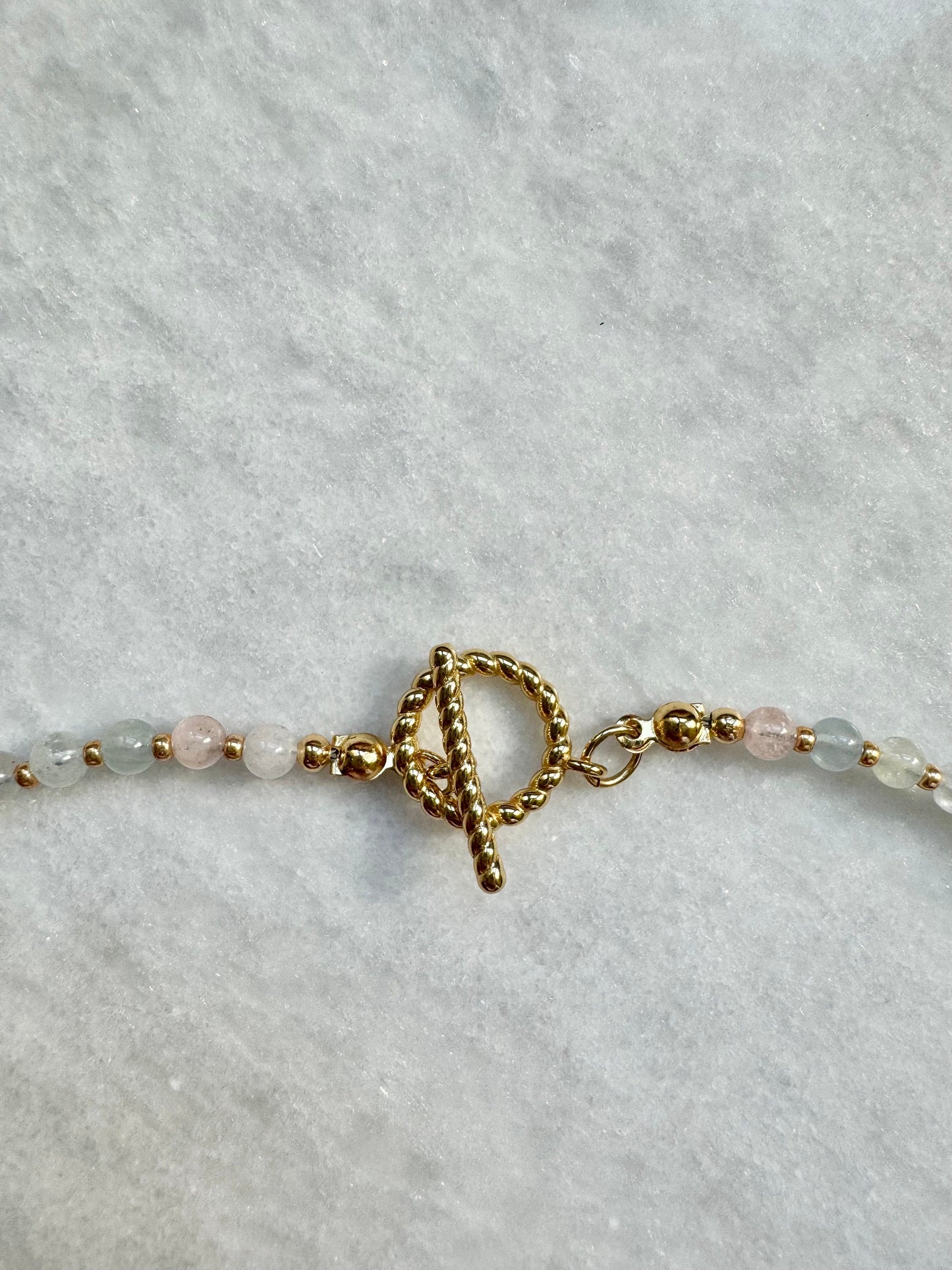 Dainty Morganite & Aquamarine Necklace / Star Charm