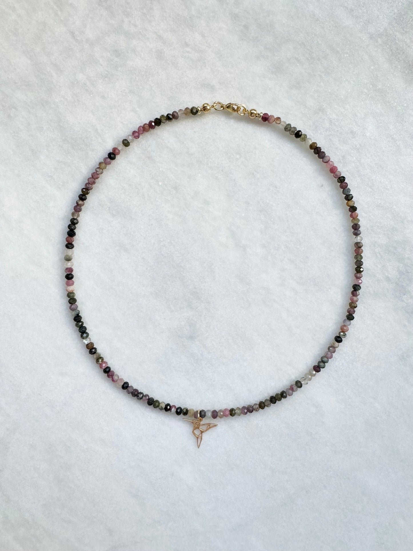 Harmony Tourmaline Beaded Necklace / Gold Vermeil