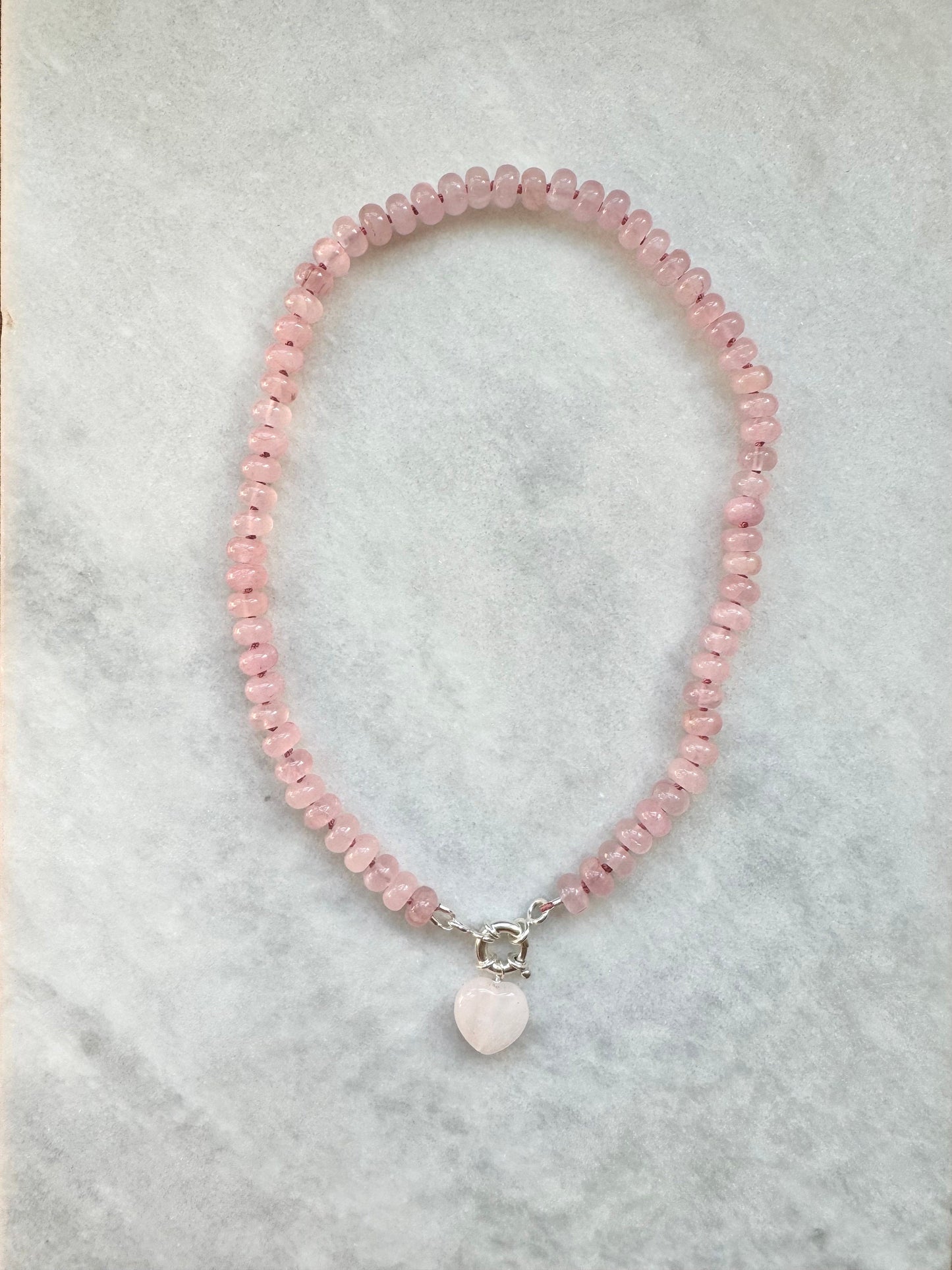 Rose Quartz Silk Knotted Love Necklace