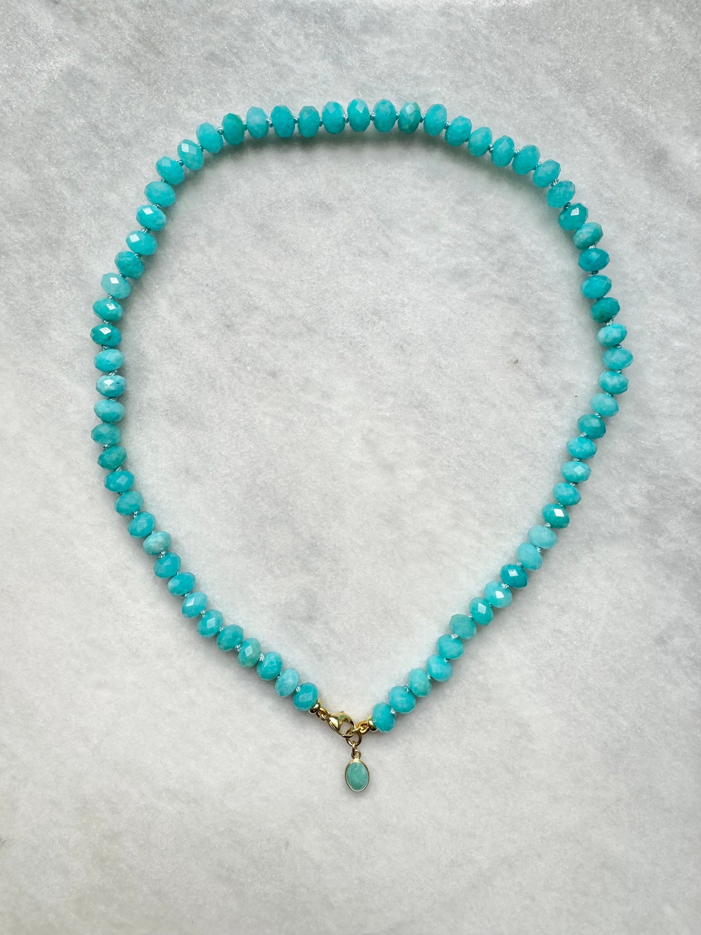 Amazonite Silk Knotted Necklace