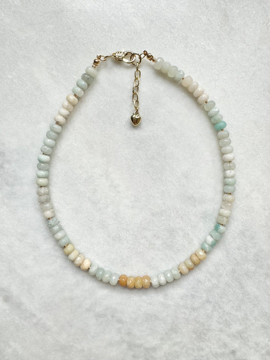 Flower Amazonite Beaded Necklace