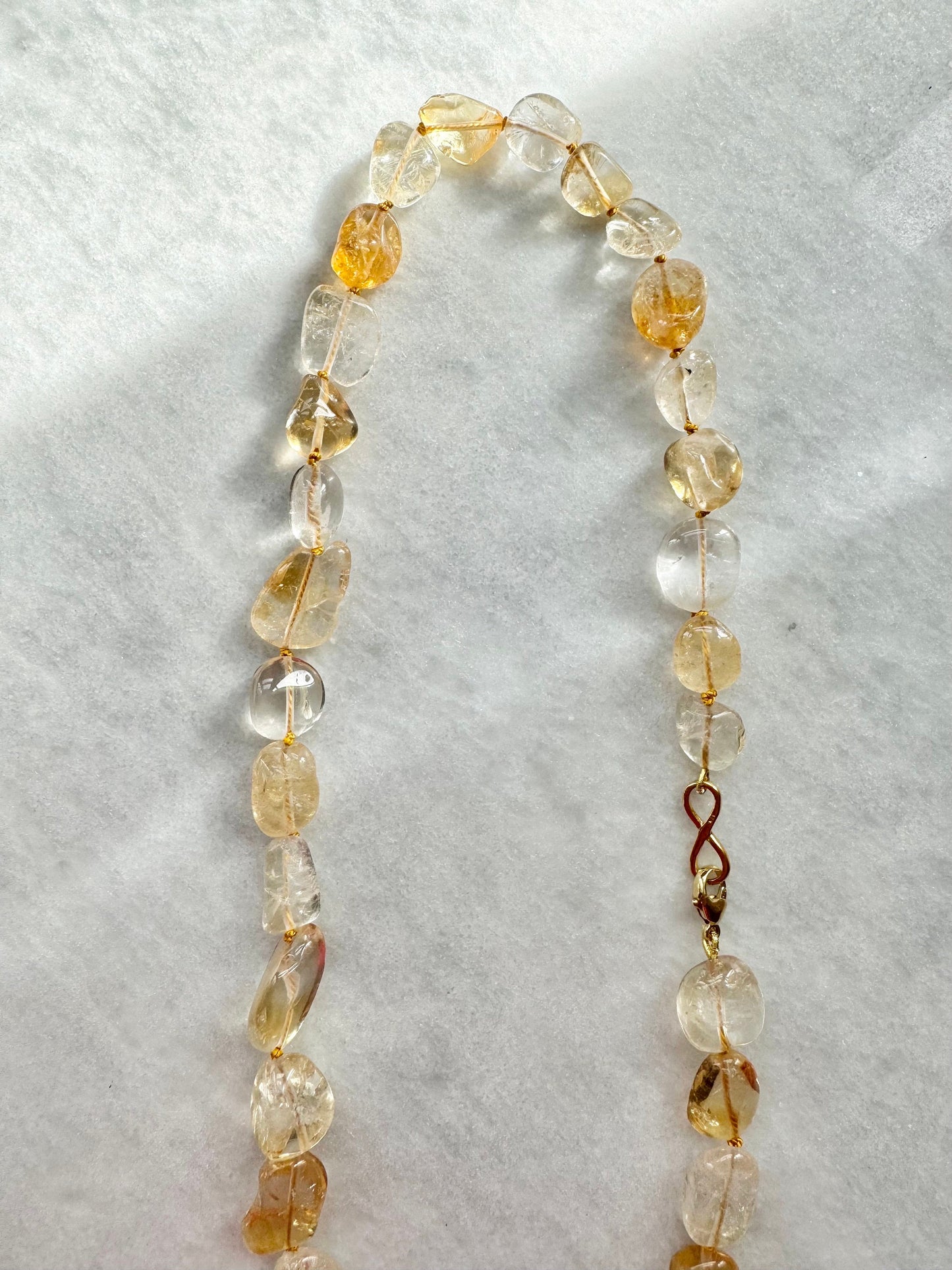 Chunky Citrine Silk Knotted Necklace